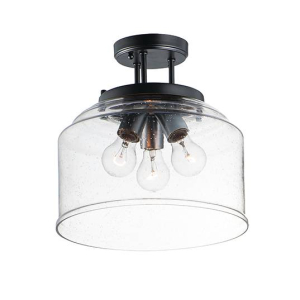 Maxim 12271CDBK Acadia 3-Light Semi-Flush Mount Black Finish OR Heritage Finish OR Satin Nickel Finish 