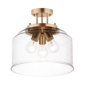 Maxim 12271CDBK Acadia 3-Light Semi-Flush Mount Black Finish OR Heritage Finish OR Satin Nickel Finish 