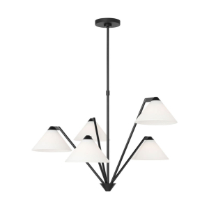 Generation Lighting GLC1255MBK Werley 5 Light Chandelier Midnight Black 120V 60 Watts Max