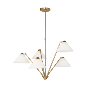 Generation Lighting GLC1255SB Werley 5 Light Chandelier Satin Brass 120V 60 Watts Max