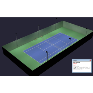 Outdoor Tennis Court LED Lighting & Pole Package 6 poles 6 fixtures HO Package
