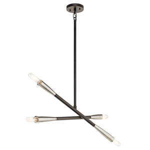 Kichler 43794BK Branches Chandelier 4-Light Black Finish 60 Watts 120 Volt