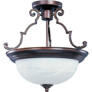 Maxim 5843MROI Essentials 2-Light Semi-Flush Mount 60W 120V Oil Rubbed Bronze OR Satin Nickel Finish