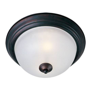 Maxim 5849FTOI Essentials 2-Light Flush Mount 60W 120V Oil Rubbed Bronze OR Satin Nickel Finish