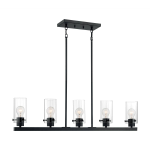 Satco Nuvo 60-7276 Sommerset 5 Light Island Pend Matte Black Finish