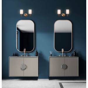 Satco/Nuvo 60-8202 Liam 2 Light Vanity 120 Volt 100W E26 Base Burnished Brass Finish