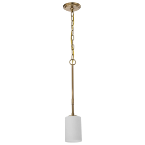Satco/Nuvo 60-8205 Liam 1 Light Mini Pendant 120 Volts 60 Watts E26 Burnished Brass Finish