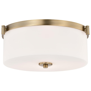 Satco/Nuvo 60-8207 Liam 3 Light Flush Mount 120 Volts 60 Watts  E26 Base Burnished Brass Finish 