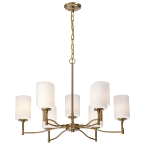 Satco/Nuvo 60-8209 Liam 9 Light Chandelier 120 Volts E26 Base Burnished Brass Finish 