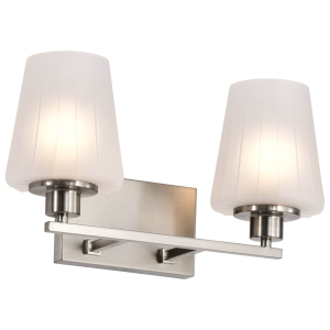 Satco/Nuvo 60-8222 Lune 2 Light Vanity 120 Volts 60 W E12 Base Brushed Nickel Finish 