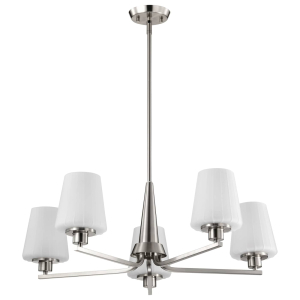 Satco/Nuvo 60-8225 Lune 5 Light Chandelier 120 Volts 60 Watts Brushed Nickel Finish 