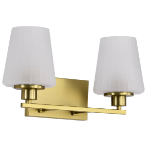 Satco/Nuvo 60-8232 Lune 2 Light Vanity 120 Volts 60 W E12 Base Vintage Brass Finish