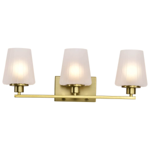 Satco/Nuvo 60-8233 Lune 3 Light Vanity 120 Volts 60 Watts Vintage Brass Finish 