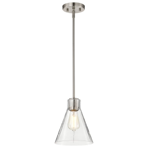 Satco/Nuvo 60-8337 Gianna Mini Pendant 120 Volts  60W E26 Base Brushed Nickel Finish 