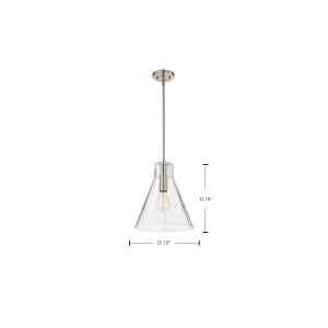 Satco/Nuvo 60-8338 Gianna 1 Light Medium Pendant 120 Volt 60W Brushed Nickel Finish