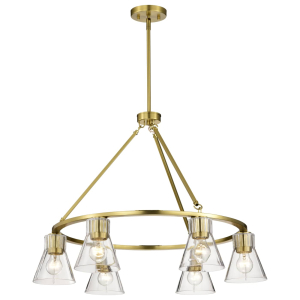 Satco/Nuvo 60-8345 Gianna 6 Light Chandelier 120 Volts 60 Watts Vintage Brass Finish 