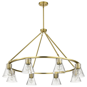 Satco/Nuvo  60-8346 Gianna 8 Light Chandelier 120 Volts E26 Base Vintage Brass Finish 