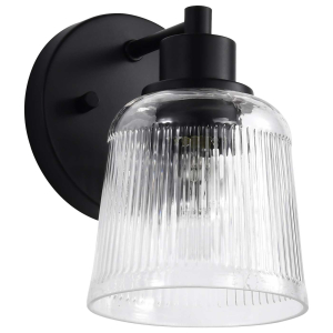 Satco/Nuvo 60-8601 Grayson 1 Light Vanity 120 Volt 100W E26 Base Matte Black Finish 