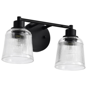 Satco/Nuvo 60-8602 Grayson 2 Light Vanity 120 Volts 100 Watts E26 Base Matte Black Finish 