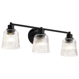 Satco/Nuvo 60-8603 Grayson 3 Light Vanity 120 Volts 100 Watts E26 Base Matte Black Finish 