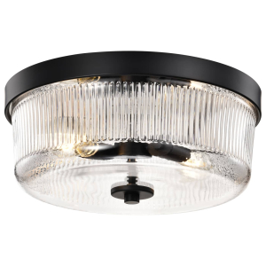 Satco/Nuvo 60-8608 Grayson Small Flush Mount 120 Volts 60 Watts E26 Base Matte Black Finish 