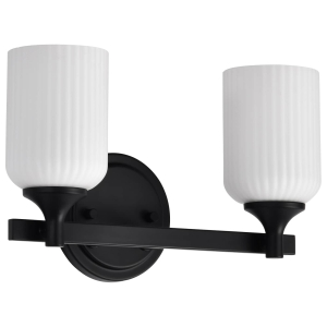 Satco/Nuvo 60-8642 Solara 2 Light Vanity 120 Volts 100 Watts E26 Base Matte Black Finish
