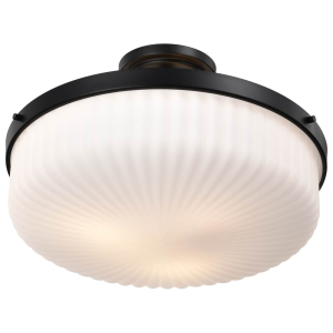Satco/Nuvo 60-8647 Solara Semi Flush 120 Volts 60 Watts Matte Black Finish 
