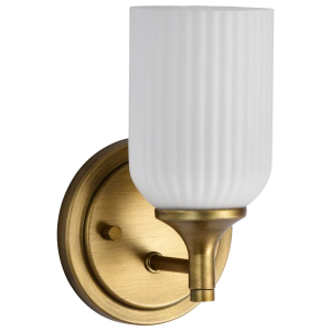 Satco/Nuvo 60-8661 Solara 1 Light  Vanity 120 Volt 100W E26 Base 	Natural Brass Finish