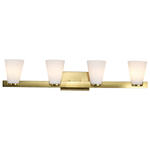 Satco/Nuvo 60-8724 Royale 4 Light Vanity 120 Volt E26 Base Burnished Brass Finish