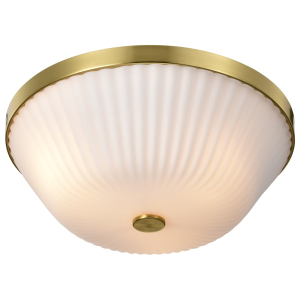 Satco/Nuvo 60-8725 Royale 3 Light Flush Mount 120 Volts 60 Watts Burnished Brass Finish 