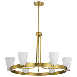Satco/Nuvo  60-8726 Royale 6 Light Chandelier 120 Volts 60 Watts E26 Base Burnished Brass Finish 