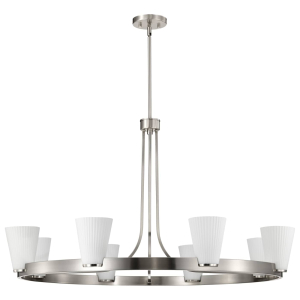 Satco/Nuvo 60-8739 Royale 8 Light Chandelier 120 Volts 60 Watts Brushed Nickel Finish