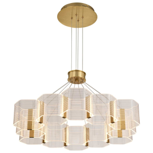 Satco/Nuvo 60-8269 Valentine 7 Light Chandelier 120 Volts 60 Watts Vintage Brass Finish 