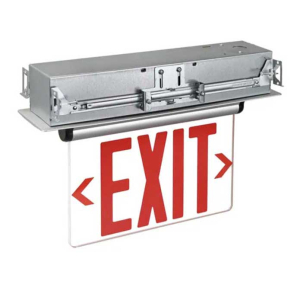 Halco EDG-AL-RTK Edgelit Exit Recessed Mount Trim Kit for Ceiling or Wall With Bar Hangers and Anodized Aluminum Trim Plate 97105