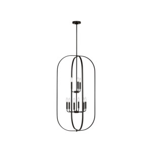 Generation Lighting GLC1329MBK Loretto 9-Light Midnight Black Chandelier 120V 60 Watts Max
