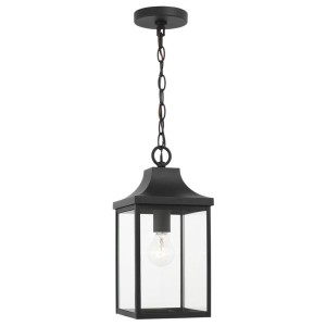 Generation Lighting GLO1041TXB Saybrook 1-Light Medium Pendant Textured Black 120V 75 Watts Max with Bulb Options