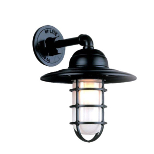 Hi-Lite H-CGU-10-1B Hatted Saucer Vapor Jar Wall Light 10
