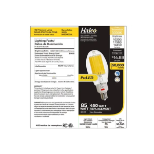 Halco Lighting Technologies HiLED85S-830-EX39 HiLED Lamp 60W-85W 3000K Selectable Lumens (10200/11560/14450) ED37 Bulb with EX39/E39 Base 84907 