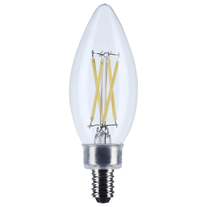 Satco/Nuvo S12494 LED Candelabra Base 120 Volts 5.5 Watts Soft White E12 Base Clear Finish
